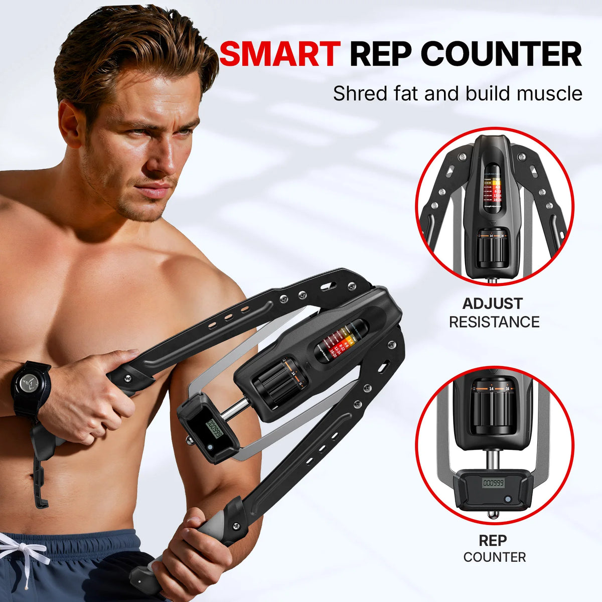 MERACH Adjustable Hydraulic Arm Trainer With Rep Counter