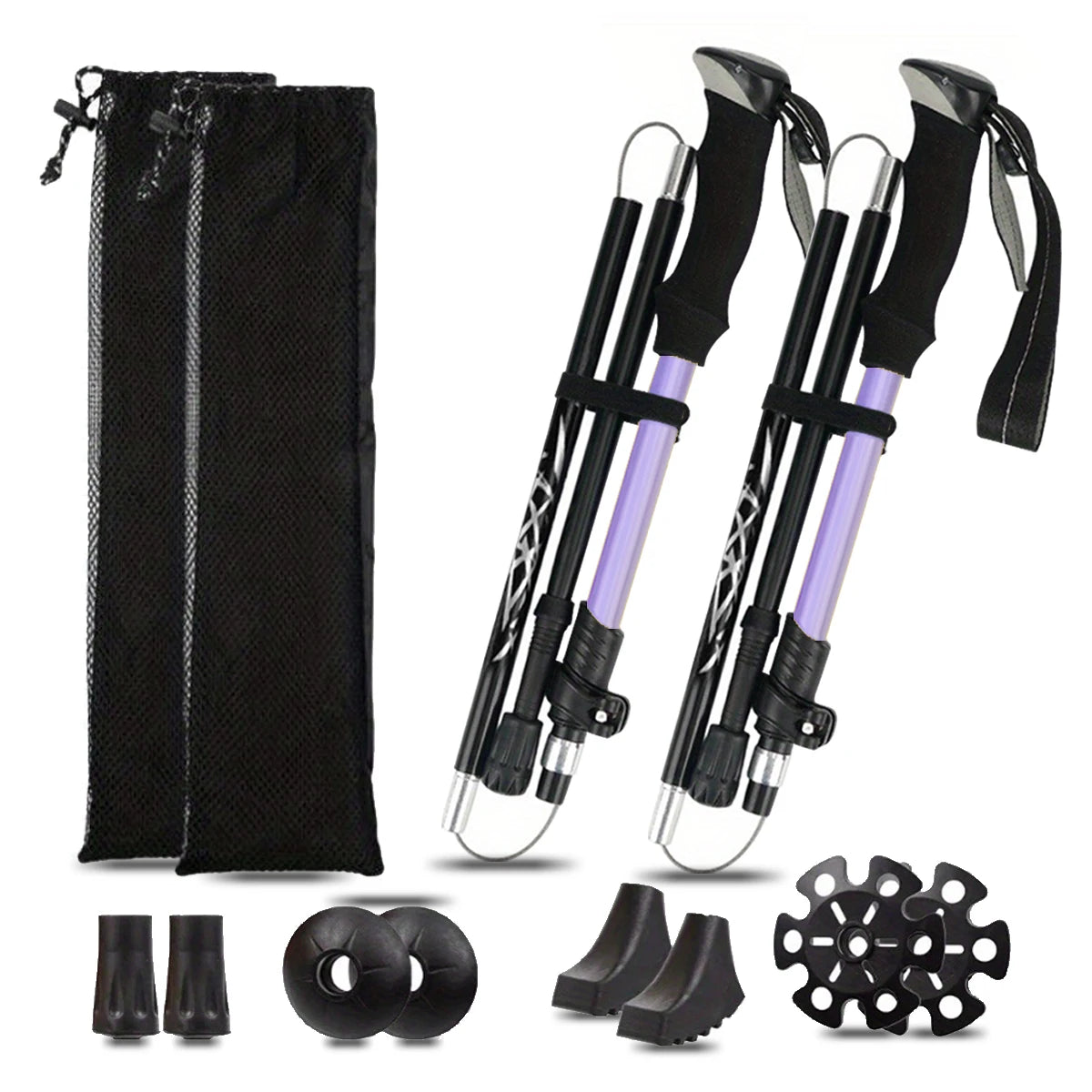 Ultralight Aluminum 5 Section Folding Trekking Pole Hiking