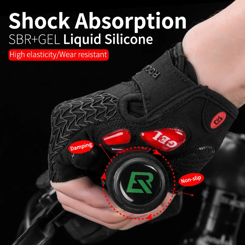 ROCKBROS Half Finger Cycling Gloves With Gel Padding