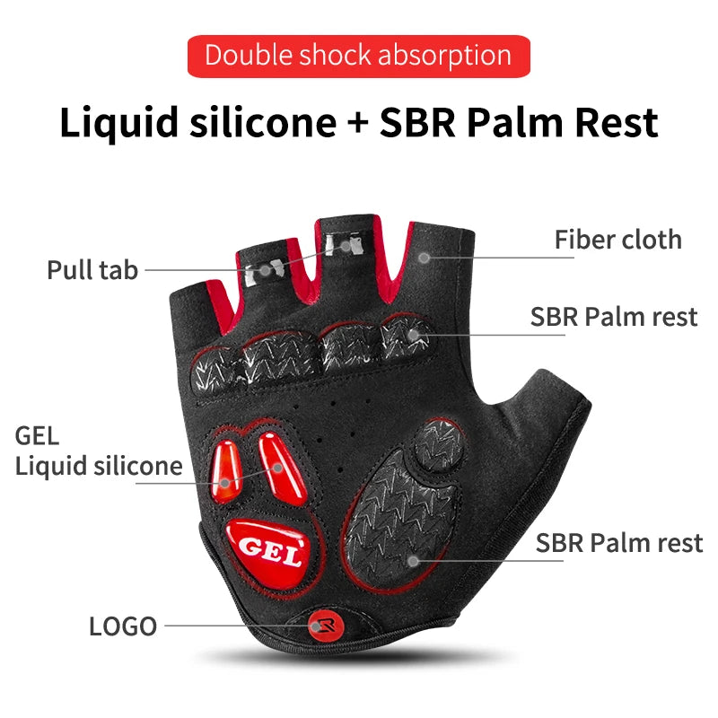 ROCKBROS Half Finger Cycling Gloves With Gel Padding