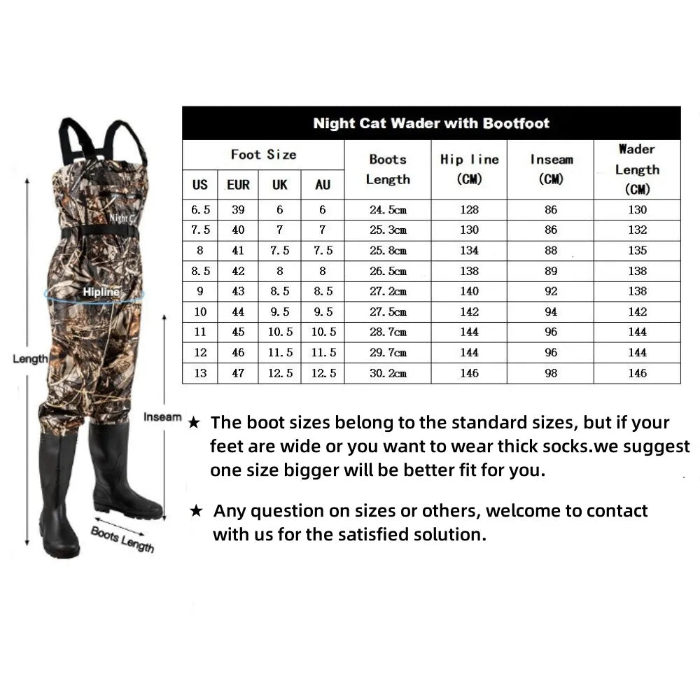 Night Cat Waterproof Fishing Chest Waders