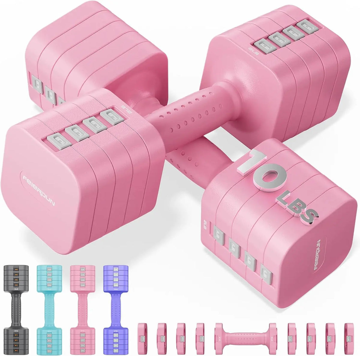 Fed Fitness Adjustable Dumbbells Set For Strength Training