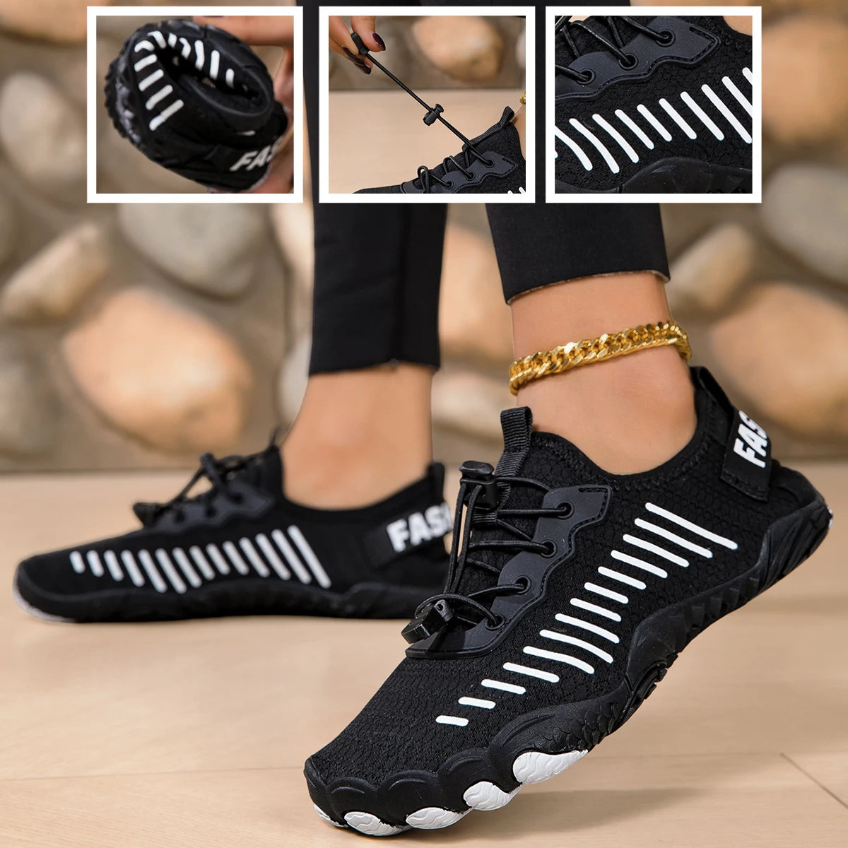 Quick Dry Barefoot Water Shoes With Breathable Mesh Grip