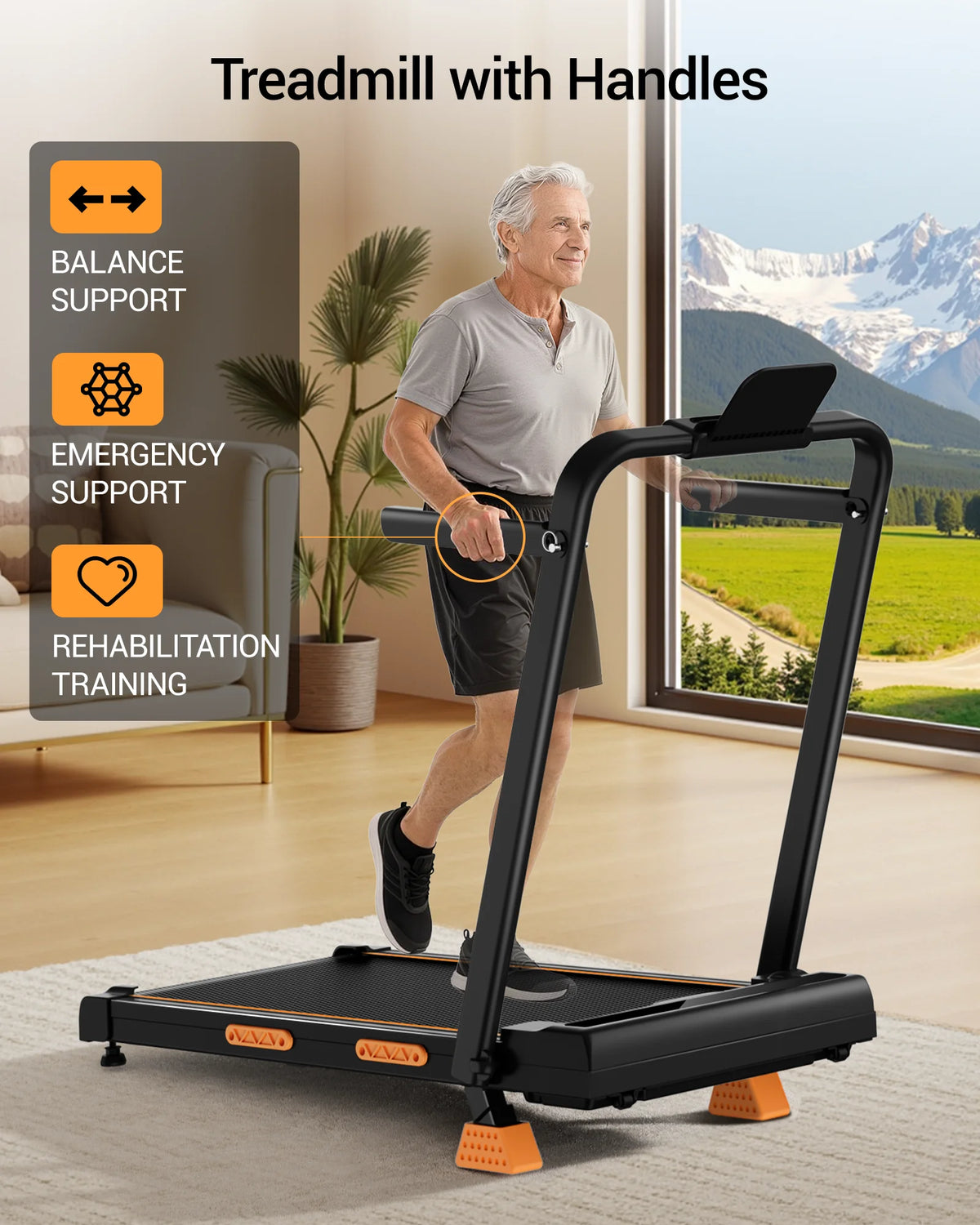 UMAY Foldable Walking Treadmill With Adjustable Incline