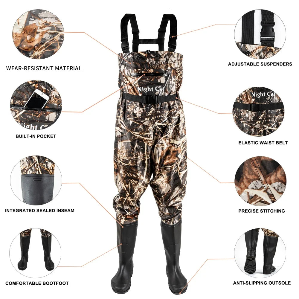 Night Cat Waterproof Fishing Chest Waders