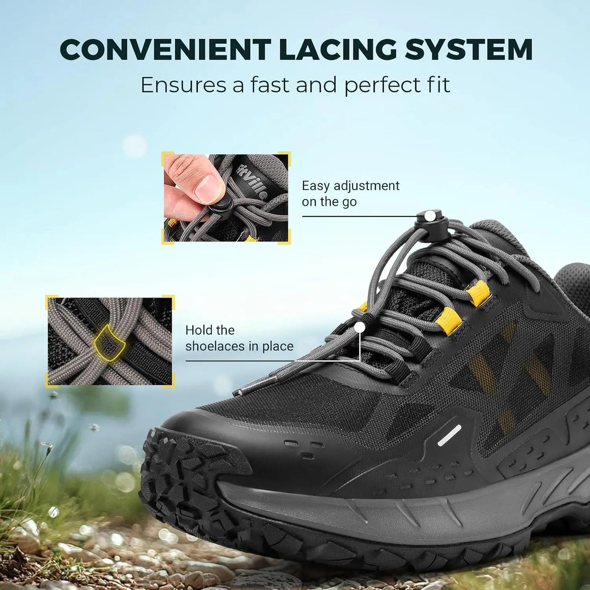 FitVille Waterproof Wide Hiking Shoes