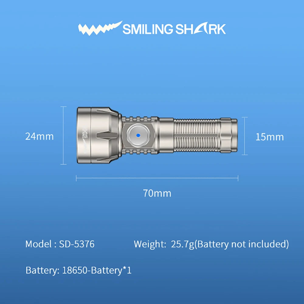 Smiling Shark Rechargeable Aluminum Led Flashlight