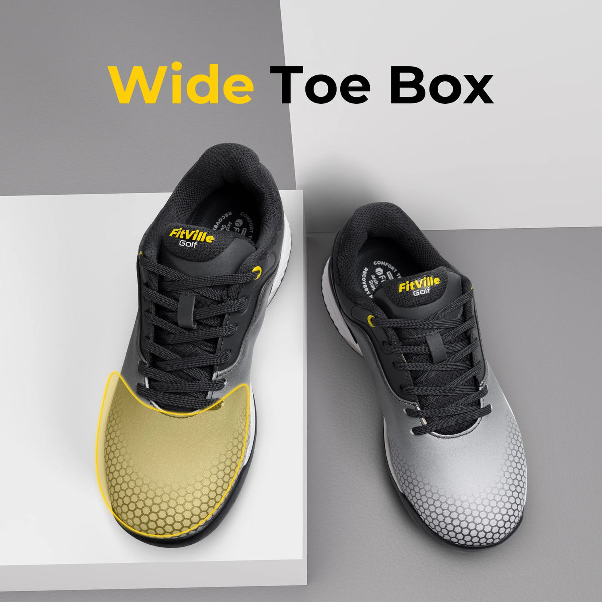 FitVille Men's Comfortable Non Slip Golf Shoes