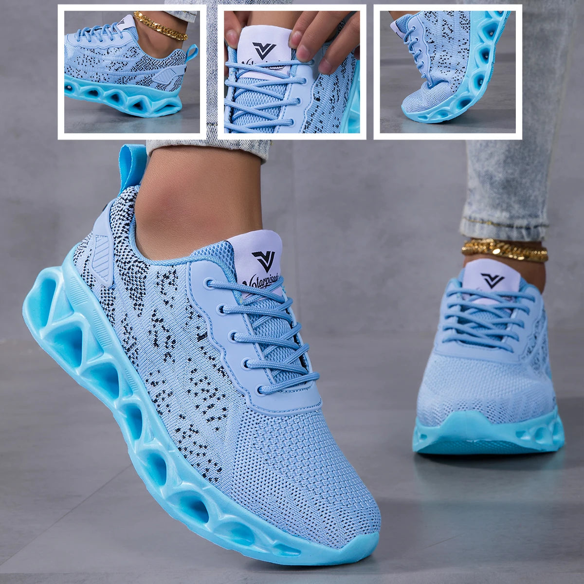 Breathable Mesh Athletic Walking Sneakers