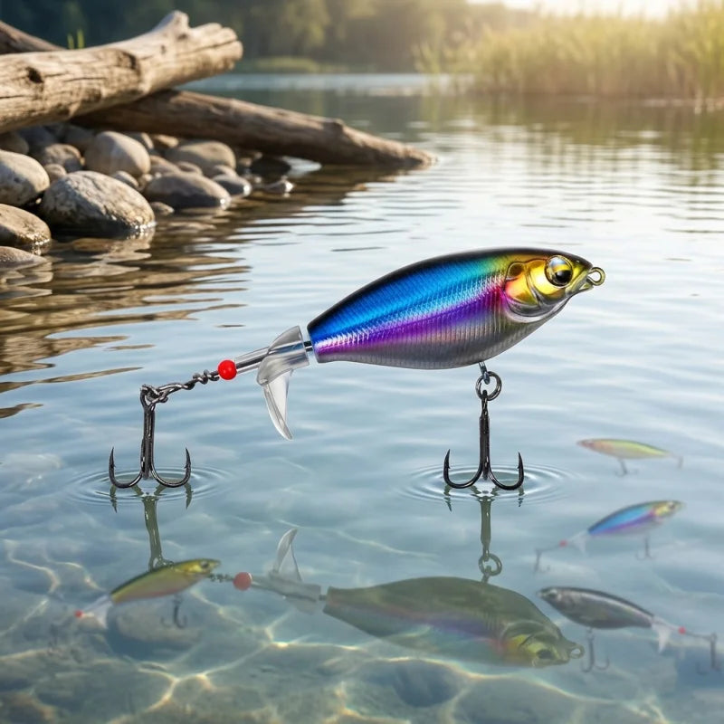 6 Piece Topwater Swim and Spiral Tail Lure Bass Trout