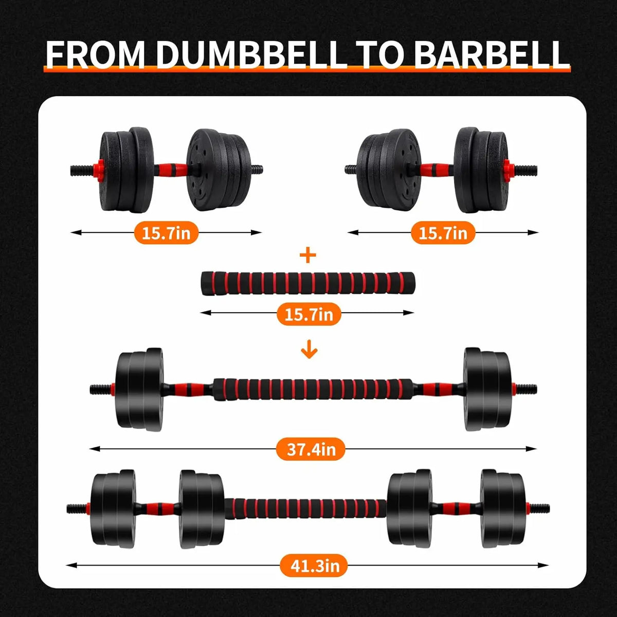 Adjustable Dumbbell Barbell Set With Secure Grip