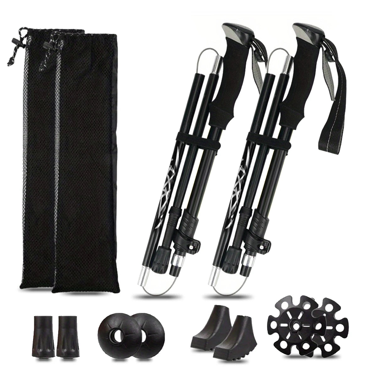Ultralight Aluminum 5 Section Folding Trekking Pole Hiking