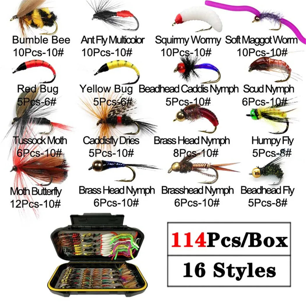 Qievcrme Assorted Trout Fly Fishing Lure Set