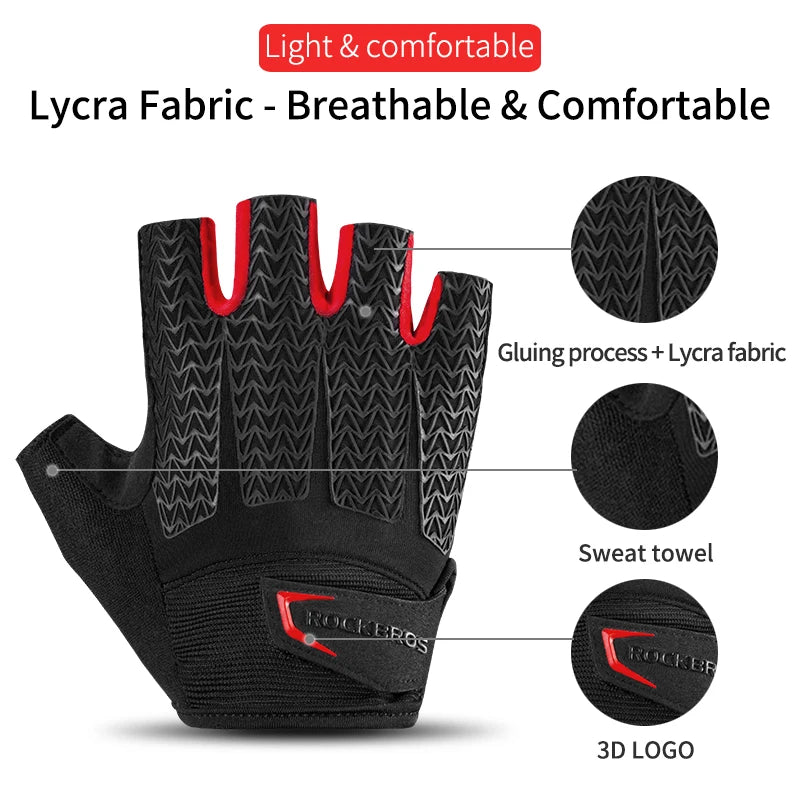 ROCKBROS Half Finger Cycling Gloves With Gel Padding