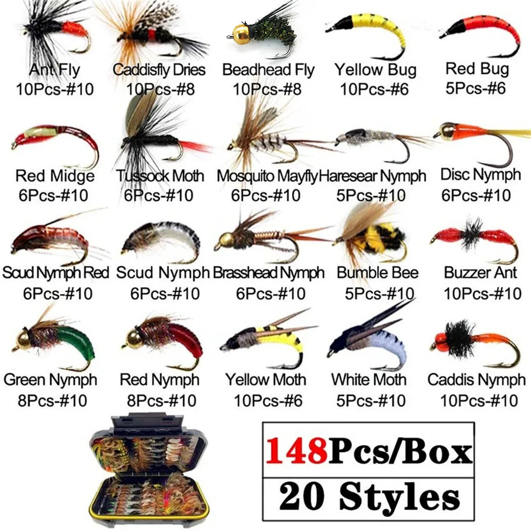 Qievcrme Assorted Trout Fly Fishing Lure Set
