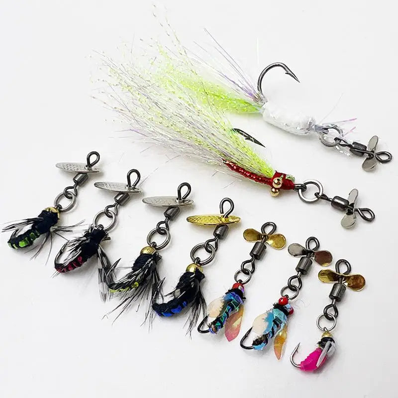 Ice Fishing Jig and Simulated Fly Hook Kit