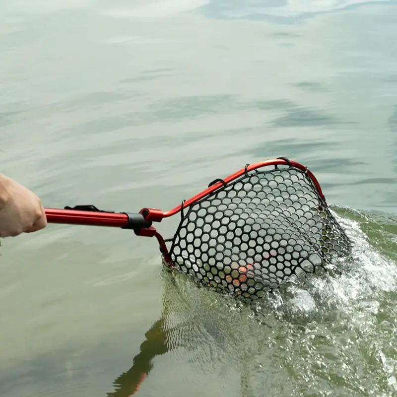 Folding Aluminum Fishing Net With Silicone Mesh And Handle