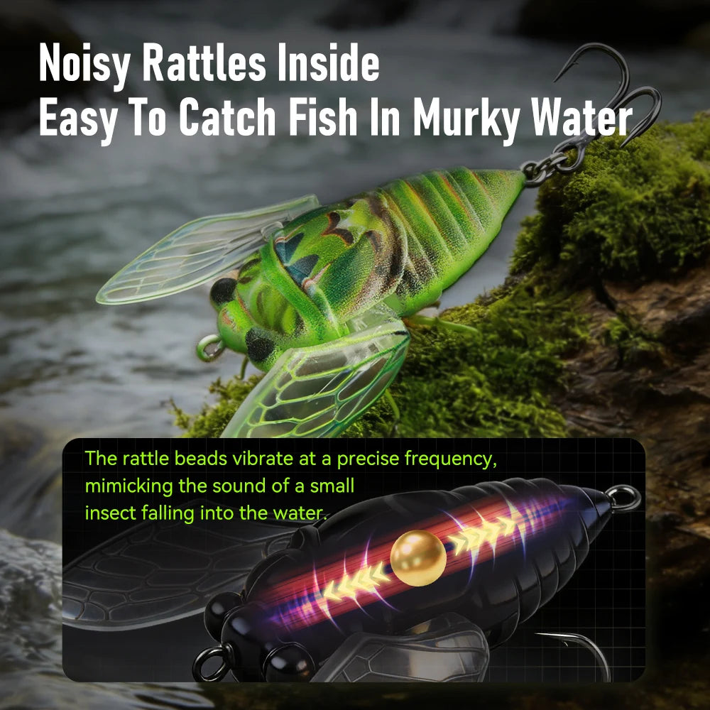 Kingdom 3pc Bionic Cicada Topwater Fishing Lure