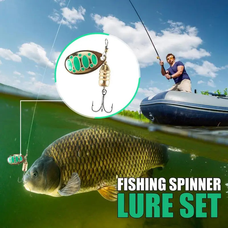 Metal Spinnerbait Lure Kit With Tackle Box For Fishing