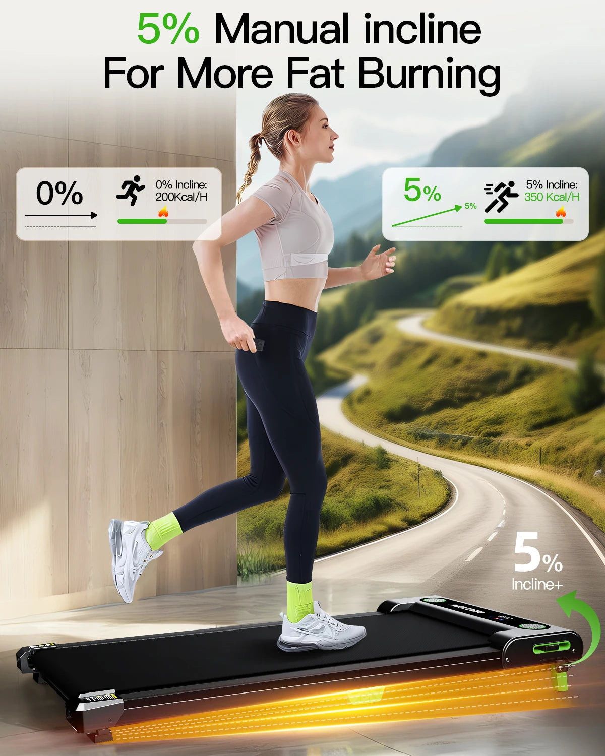 AKLUER Compact Under Desk Walking Pad Treadmill