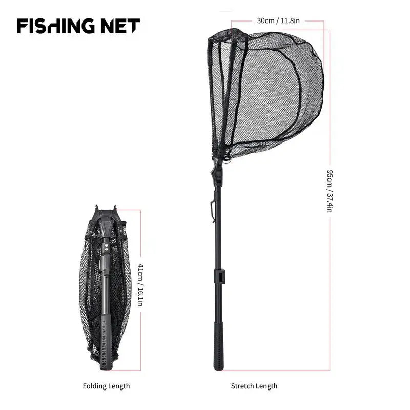 Foldable Telescoping Fishing Net For Boats And Kayaks