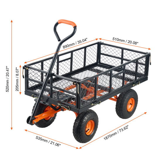 SucceBuy Heavy Duty Metal Garden Utility Wagon