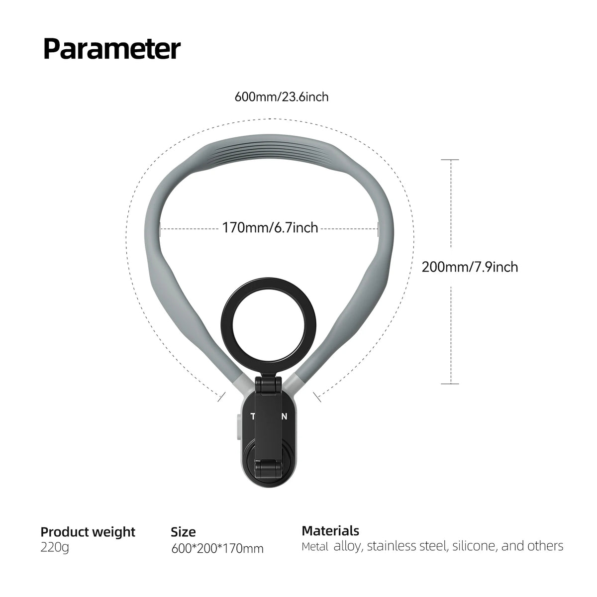 Telesin Silicone Magnetic Neck Mount Phone Stand
