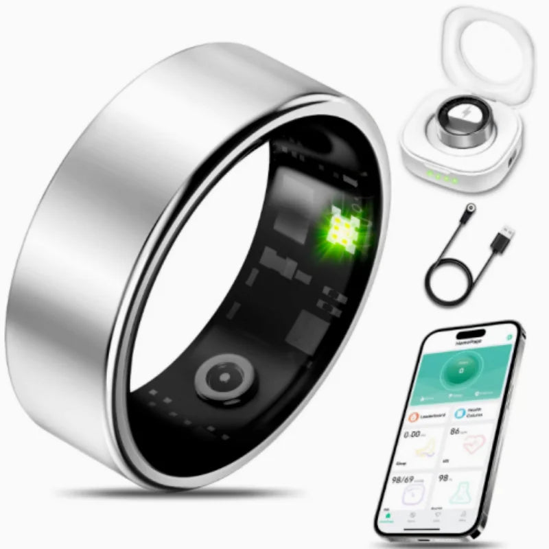 R09 Smart Ring Health Monitor With Temperature Tracking