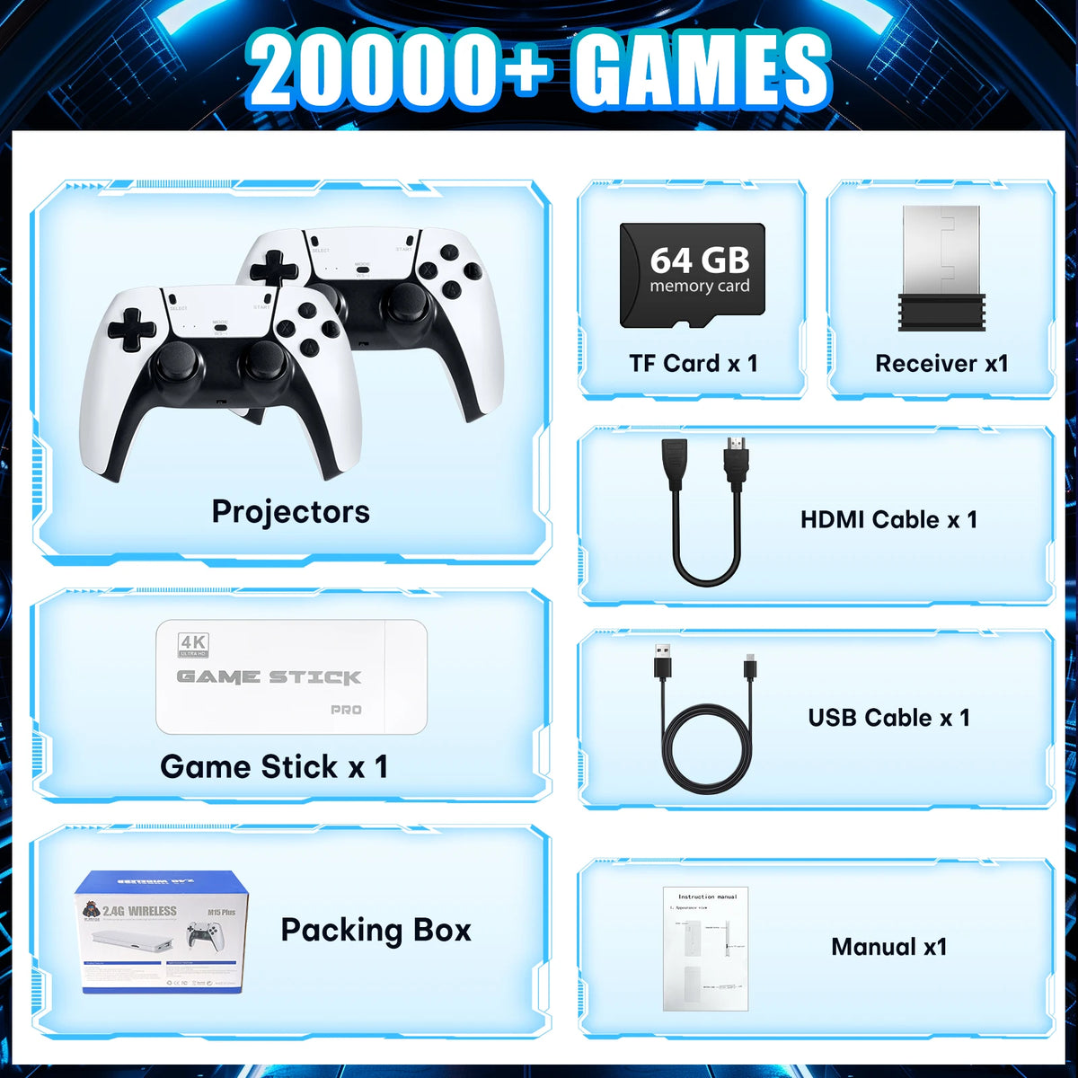 AISLPC Retro Gaming Console Stick With Controllers