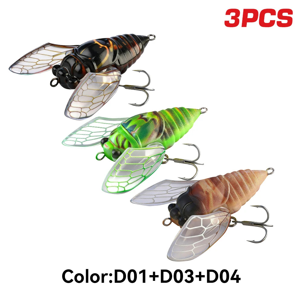 Kingdom 3pc Bionic Cicada Topwater Fishing Lure