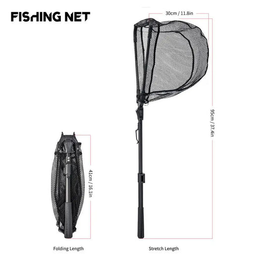 Foldable Telescoping Fishing Net For Boats And Kayaks