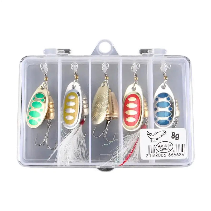 Metal Spinner Fishing Lure Kit For Bass Trout Walleye