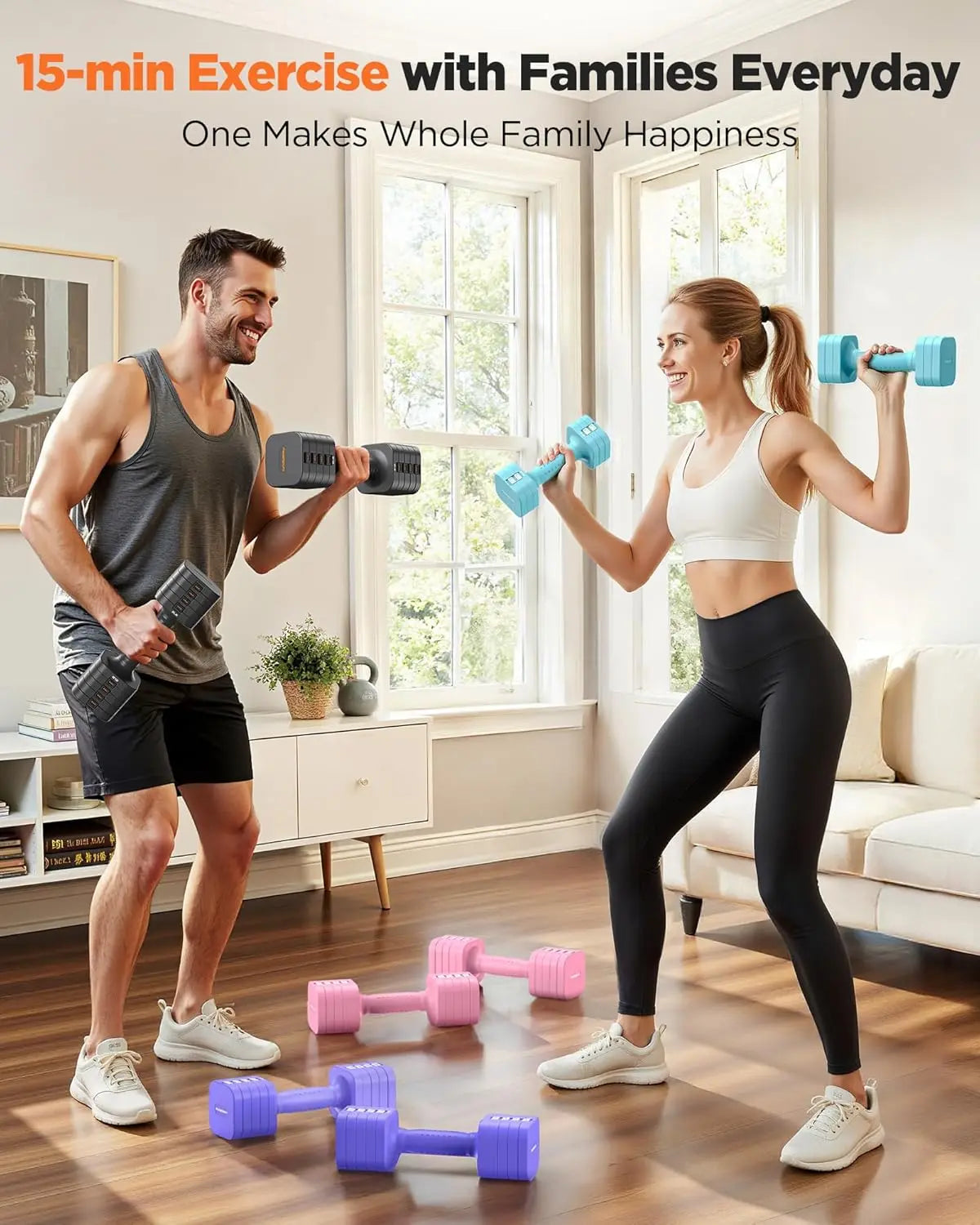 Fed Fitness Adjustable Dumbbells Set For Strength Training