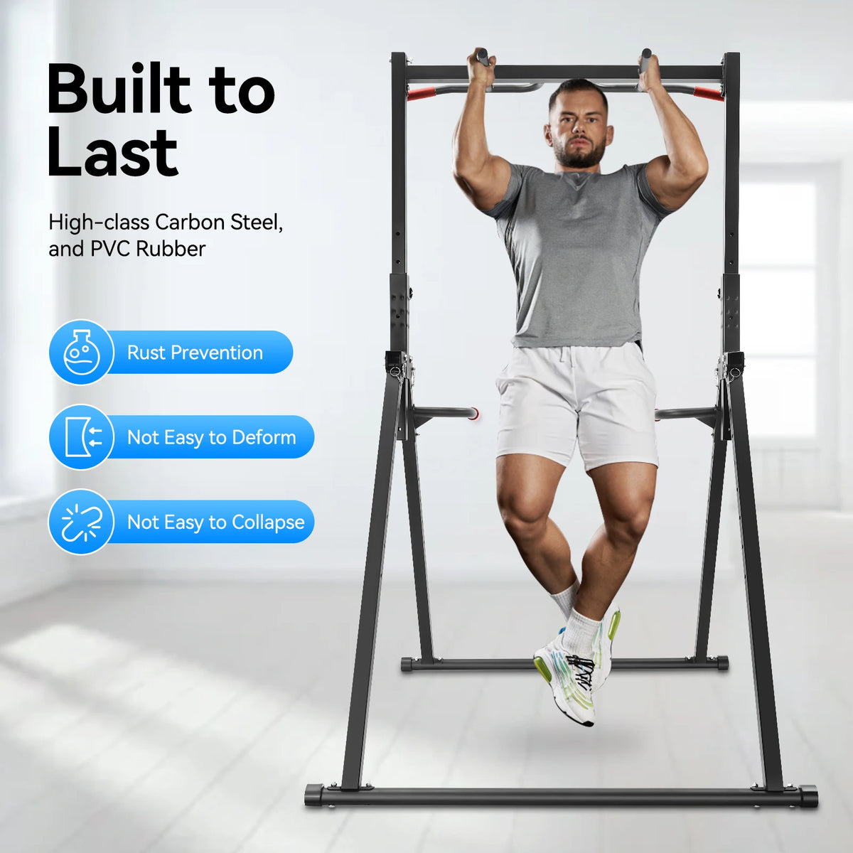 Adjustable Foldable Pull Up Bar Home Gym Station