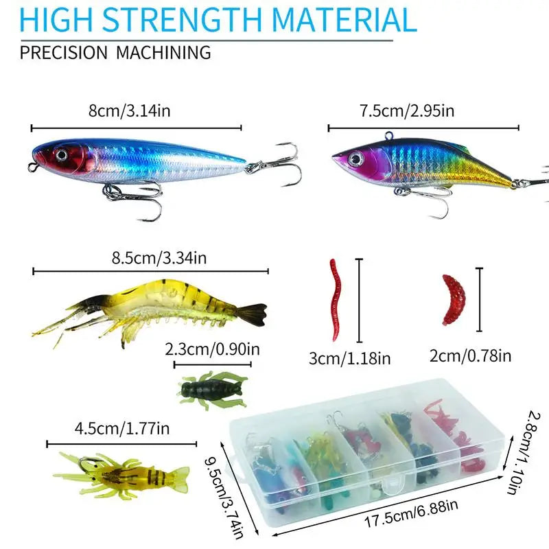 Realistic Freshwater Fishing Lures Bait Kit