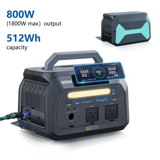 IEE P800 Portable Solar Generator 512Wh LiFePO4