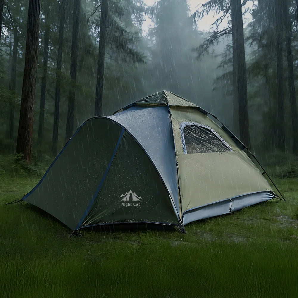 Night Cat Double Layer Automatic Waterproof Camping Tent