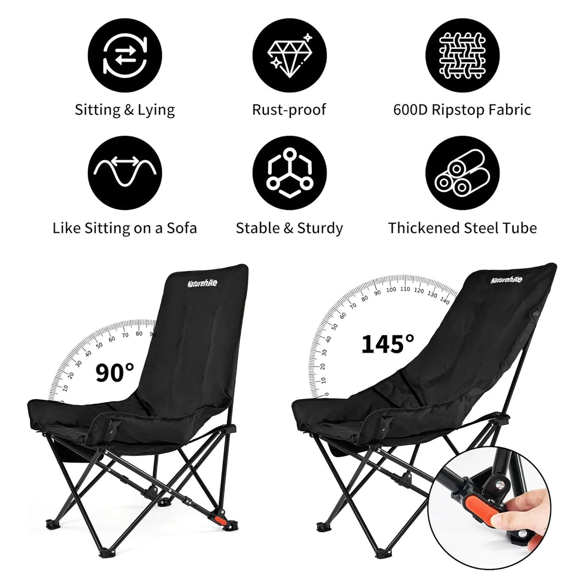 Naturehike 2 Position Adjustable Folding Camping Chair