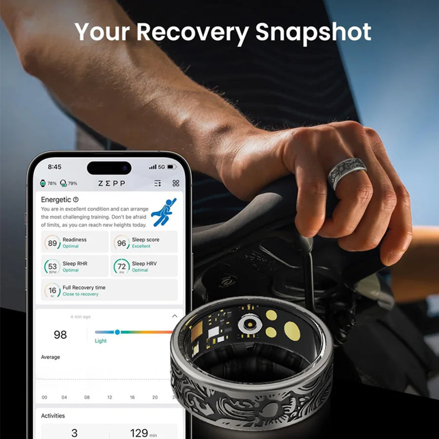 Smart Ring Fitness Tracker With Sleep Monitor