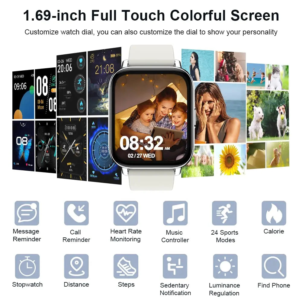 Jxrev Ultra Thin Smart Watch Fitness Tracker