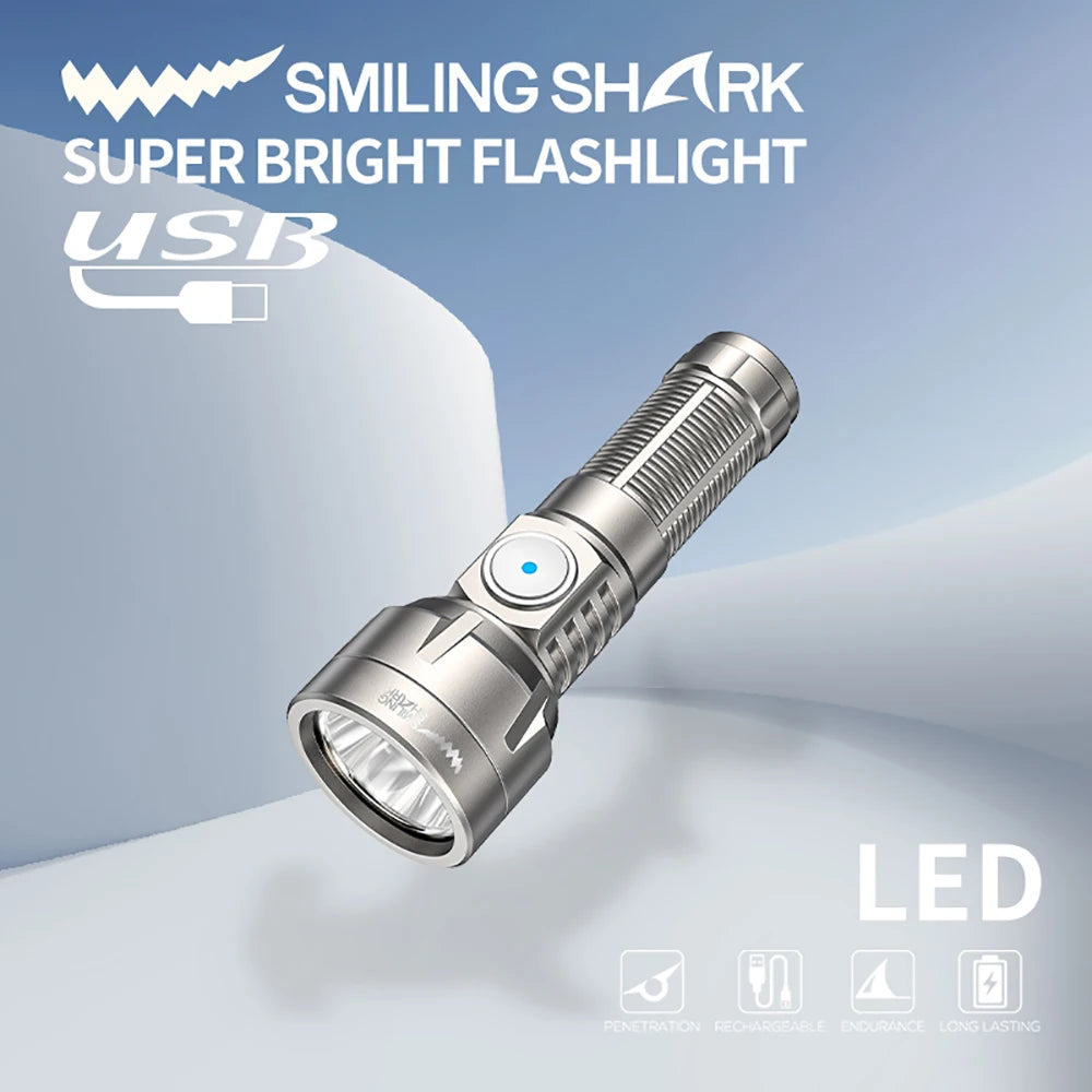 Smiling Shark Rechargeable Aluminum Led Flashlight