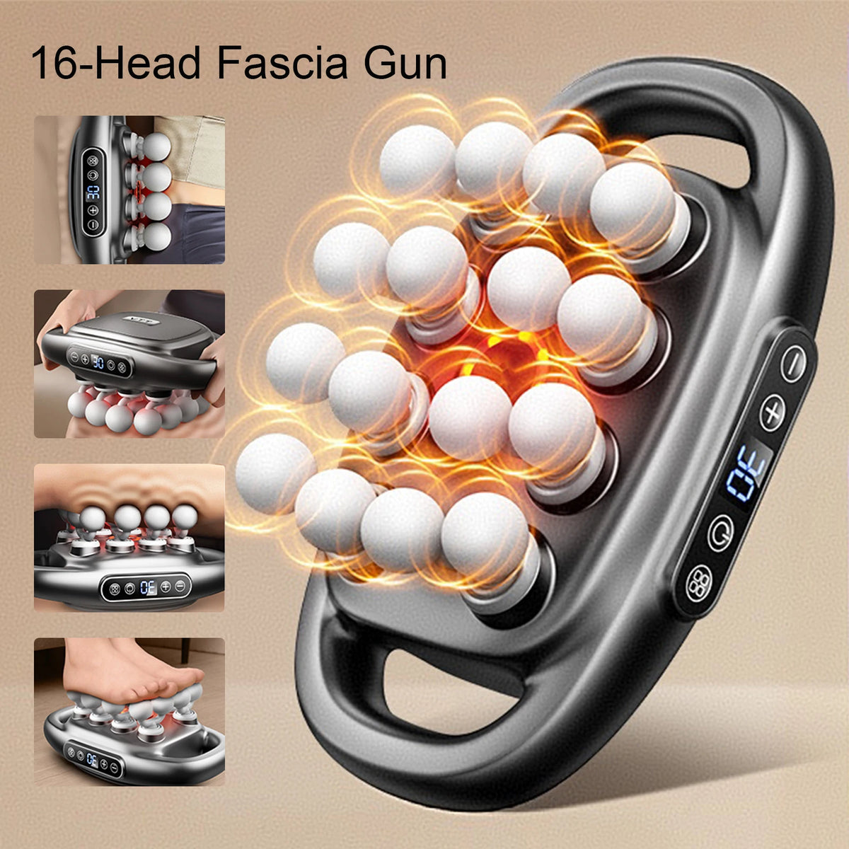 Foreverlily 16-Head High Frequency Vibration Massage Gun