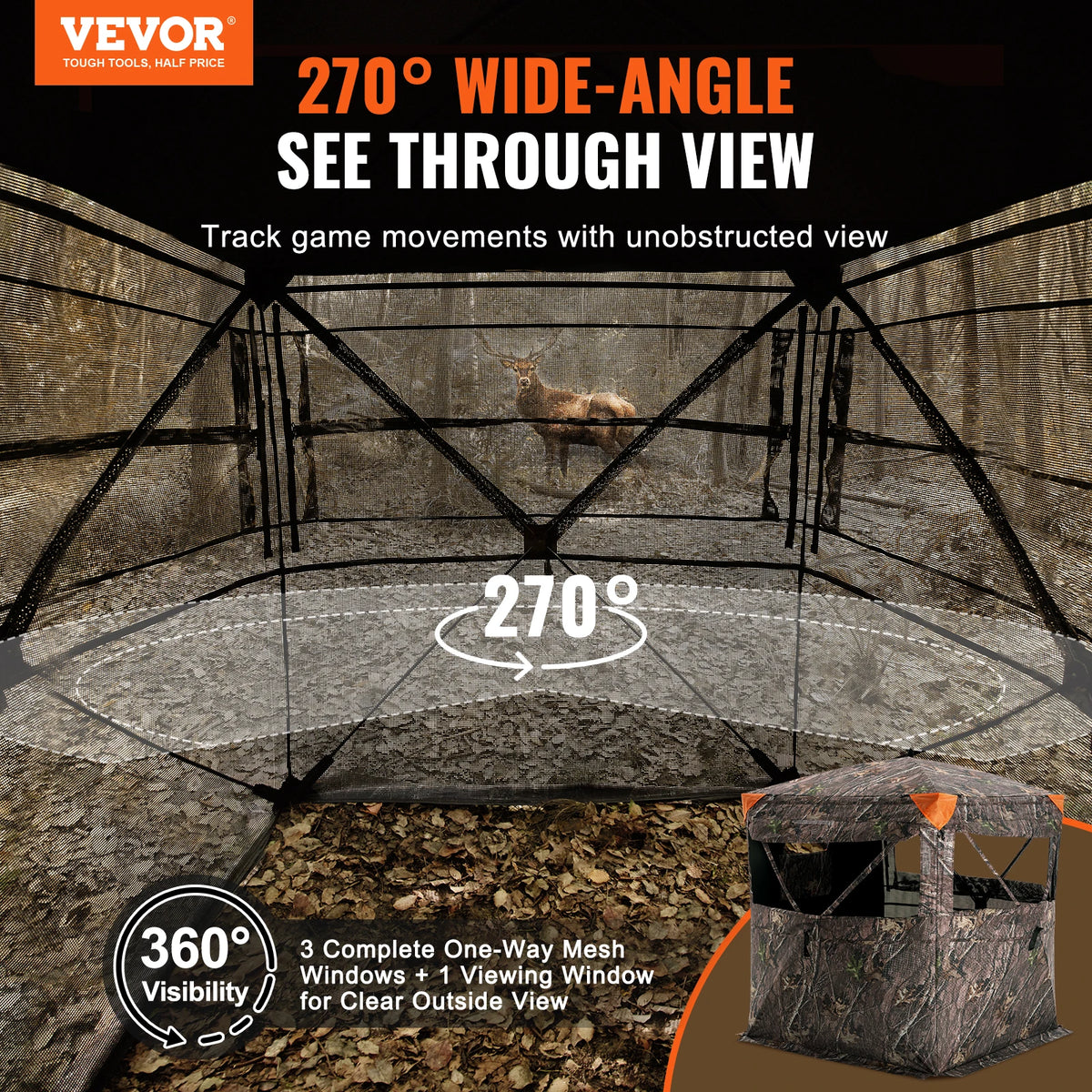 SucceBuy Hunting Ground Blind With See Through Window