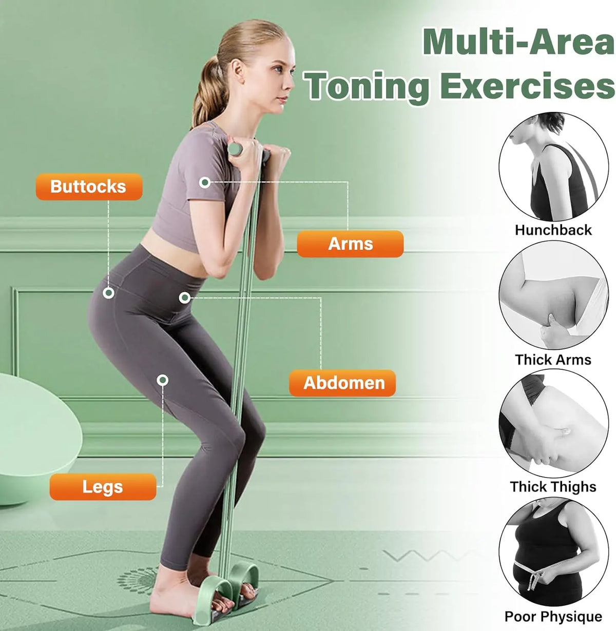 Natural Rubber Pedal Resistance Bands With Handles