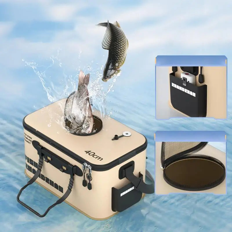 Folding EVA Live Fish Bucket Portable Water Tank