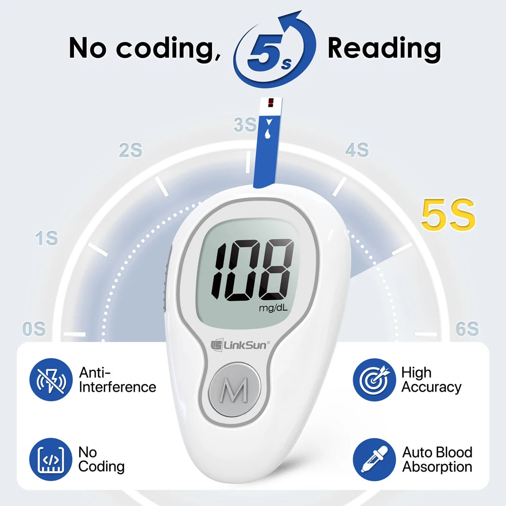 Linksun Digital Blood Glucose Meter Kit