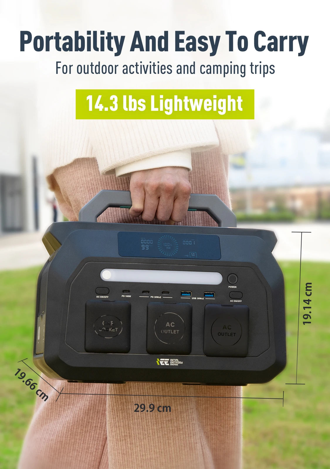 IEE Portable Power Station 512Wh 800W Generator