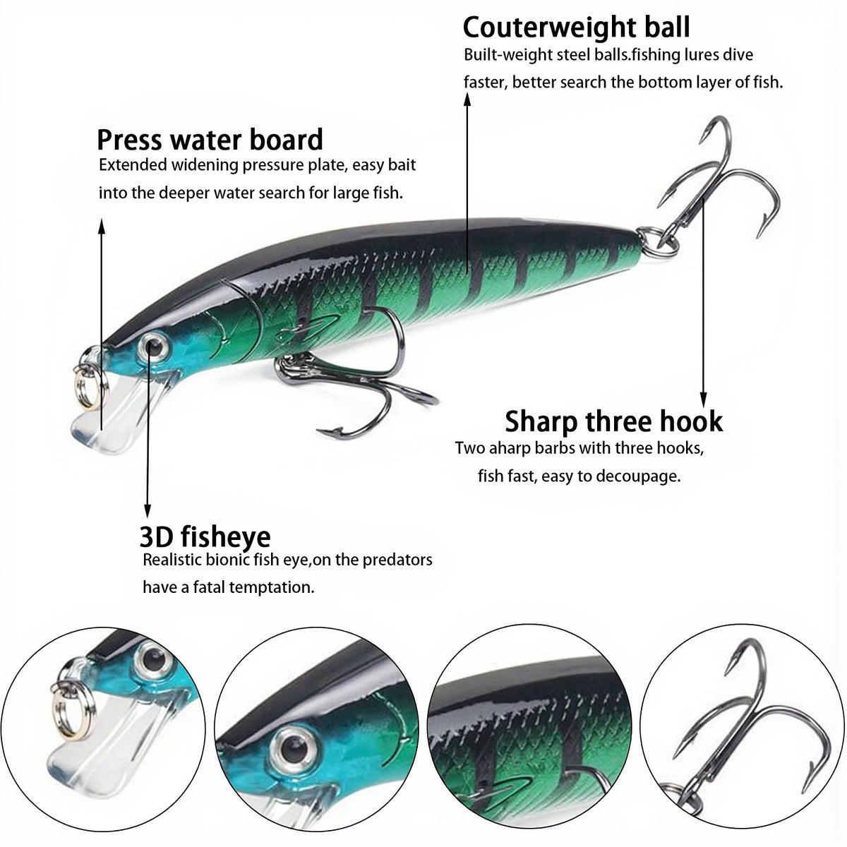 Minnow Hard Fishing Lures Set For Bass And Trout