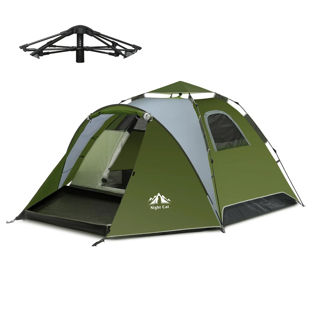 Night Cat Double Layer Automatic Waterproof Camping Tent