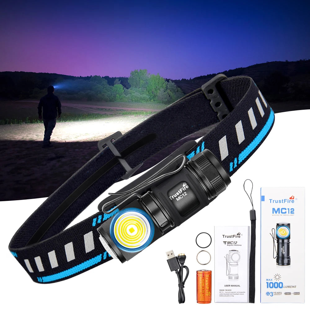 Trustfire Edc Headlamp Xpl Hi Cw Magnetic Battery